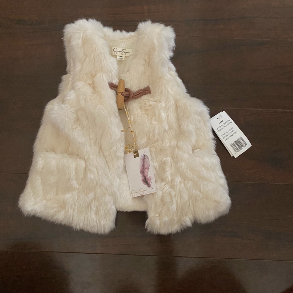 Jessica Simpson fur vest